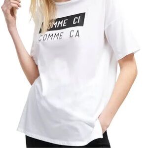 French Connection Comme Ci Comme Ça Graphic Tee White S